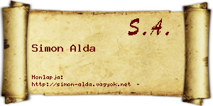 Simon Alda névjegykártya